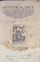 MEJIA PEDRO
HISTORIA IMPERIAL Y CESAREA-PORTADA ED BASILEA-1547
MADRID, BIBLIOTECA NACIONAL
