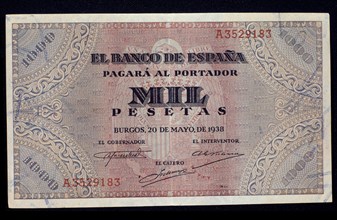 Billet de mille pesetas de 1938