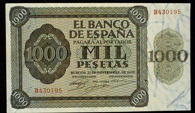 Billet de mille pesetas de 1936