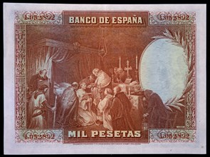 Billet de mille pesetas de la Banque d'Espagne