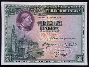 Billet de cinq cents pesetas de la Banque d'Espagne