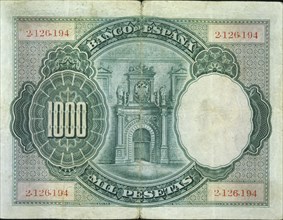 Thousand Peseta Note from the Bank of Spain