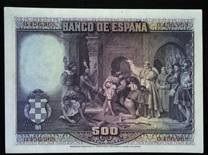 Billet de cinq cents pesetas de la Banque d'Espagne