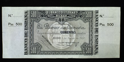 Five Hundred Peseta Cheque from the Bank of Spain