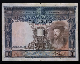 Billet de mille pesetas de la Banque d'Espagne