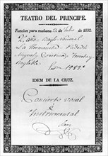 CARTEL DE TEATRO DEL PRINCIPE- 18/ 1/ 1834/
MADRID, COLECCION PARTICULAR
MADRID