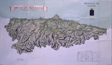 MAPA DE CARRETERAS DE LA PROVINCIA DE OVIEDO-ASTURIAS-AÑO 1968-ESCALA 1.200.000

This image is