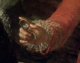Goya, Moñino y Redondo, comte de Floridablanca : détail d'une lorgnette dans sa main
