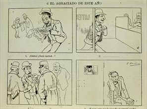 REVISTA BLANCO Y NEGRO-21/12/1901-VIÑETAS SOBRE LOTERIA EN LA SEGUNDA MITAD DEL S XIX
MADRID,