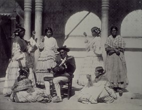 CLIFFORD CHARLES 1819/63
GITANOS BAILANDO - FOTOGRAFIA HECHA EN EL VIAJE DE ISABEL II A ANDALUCIA