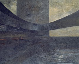 ORCAJO
PAISAJE DEL HOMBRE III(1963)OLEO/POLVO DE MARMOL/LIENZO 125X150 CM
MADRID, BANCO