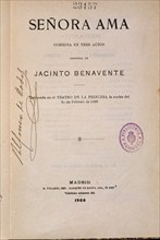 BENAVENTE JACINTO
SENORA AMA T-16588
MADRID, BIBLIOTECA NACIONAL
MADRID