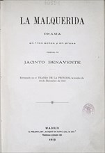 BENAVENTE JACINTO
LA MALQUERIDA T-21576
MADRID, BIBLIOTECA NACIONAL
MADRID