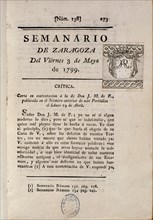 SEMINARIO ZARAGOZA 1799  SIG D 5178
MADRID, BIBLIOTECA NACIONAL DIARIOS
MADRID