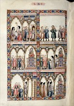 ALFONSO X EL SABIO 1221/84
MTI1-CANTIGA STA MARIA Nº61-F89V-VIRGEN CURA AL ESCEPTICO CON BOCA