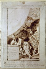 Goya, Rêve 1 pour Caprice 43 - Langue universelle, l'auteur rêvant...