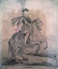 Goya, Drawing - Philip III of Spain (study for engraving)
