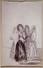 Goya, Lady with two women of company