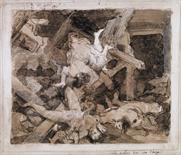 Goya, drawing: the war devastations