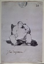 Goya, dessin satyrique (Quel malheur!)