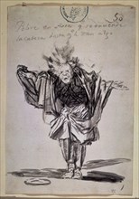 Goya, Poor in Asia setting fire to his head