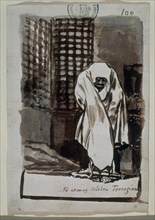Goya, drawing from the series Jails, Tortures and Freedom (Do not eat, famous Torrigiano)