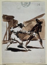Goya, Challenge, noblemen with sword
