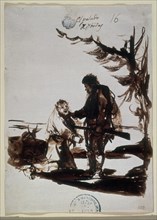 Goya, drawing (The bald-headed man from Ybides)