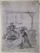 Goya, drawing (Before the sultan)