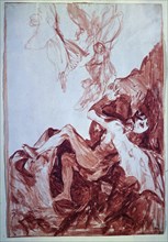Goya, drawing (Falling demon)