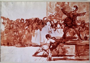 Goya, dessin (Le cracheur de feu)