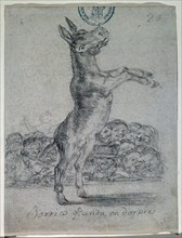 Goya, drawing (Donkey walking on two legs)