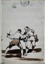 Goya, dessin (Duel - Thrust)