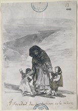 Goya, drawing (What stupidity! To Determine Their Fates in Childhood)