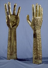 Gold hands used during ceremonials