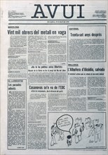 PORTADA DEL PERIODICO AVUI PRIMER NUMERO 23 ABRIL 1976-HUELGA OBREROS DEL METAL
