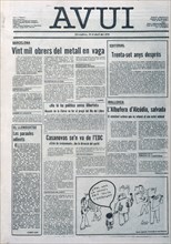 PORTADA DEL PERIODICO AVUI PRIMER NUMERO 23 ABRIL 1976-HUELGA OBREROS DEL METAL

This image is