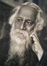 Portrait de Rabindranath Tagore, Prix Nobel de littérature en 1913