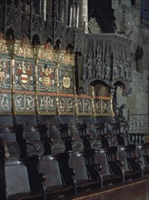 DETALLE DEL CORO CON ESCUDOS DEL TOISON
BARCELONA, CATEDRAL
BARCELONA