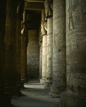 Hypostyle room from the Temple of Hathor in Denderah (Egypt)