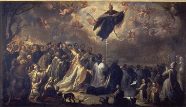 Melendez M., Saint Augustin conjurant un fléau de sauterelles