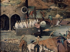 Pieter Bruegel, Le triomphe de la mort - Détail gauche: le balcon de la mort