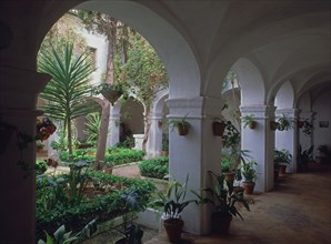 The flower cloister of La Rabida Monastery