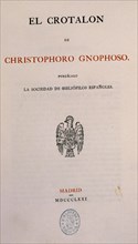 GNOPHOSO C
EL CROTALON 1871   R/13795
MADRID, BIBLIOTECA NACIONAL RAROS
MADRID

This image is