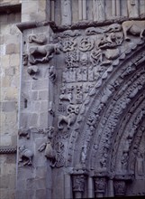 PORTADA  DET SUPERIOR IZQUIERDA
SANGÜESA, IGLESIA DE SANTA MARIA LA REAL
NAVARRA

This image is