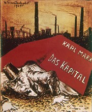 Allegory poster: Capitalism is crashed under Marxism