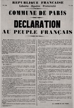 COMUNA DE PARIS 1871-DECLARACION AL PUEBLO FRANCES-