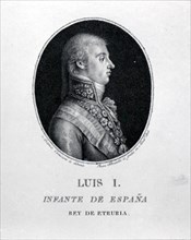 CARNICERO ANTONIO 1748/1814
LUIS I INFANTE DE ESPAÑA- REY DE ETRURIA - GRABADO DE JUAN BRUNETTI EN