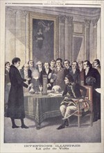 ALEJANDRO VOLTA (1745-1827) PRESENTANDO SU PILA A NAPOLEON