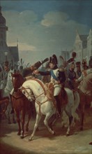 Debret, Napoléon Ier décore à Tilsitt le grenadier Lazareff de la croix de la Légion d'Honneur